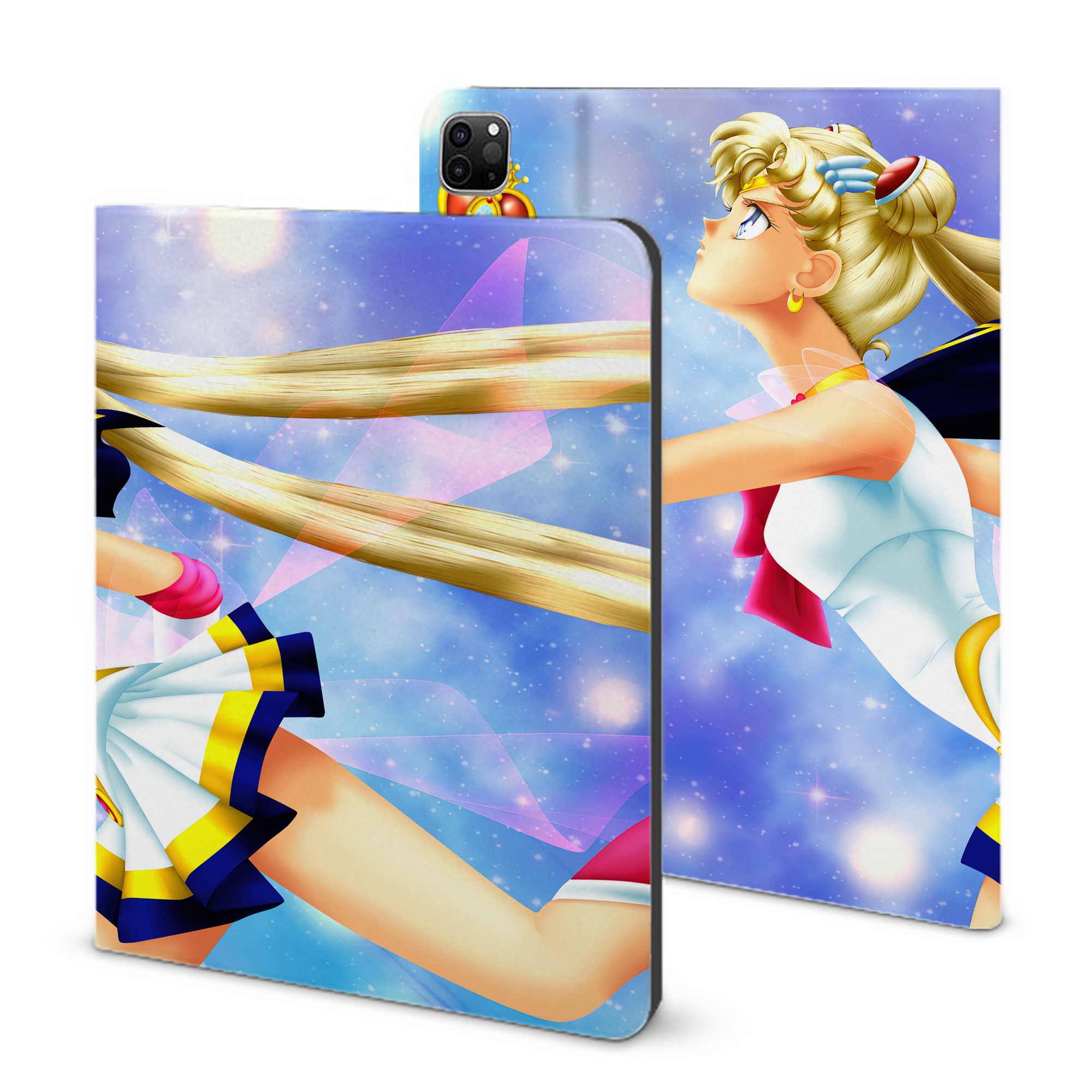 （画像用） 美少女戦士セーラームーン Sailor Moon IPad ケース ブック型 PUレザー TPU 耐衝撃 軽量 薄型 ペン収納なし 全面保護 IPad 各モデル対応